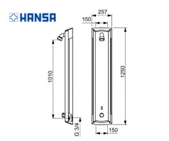 MEDIDAS PANEL DUCHA ELECTRONICO ELECTRA HANSA